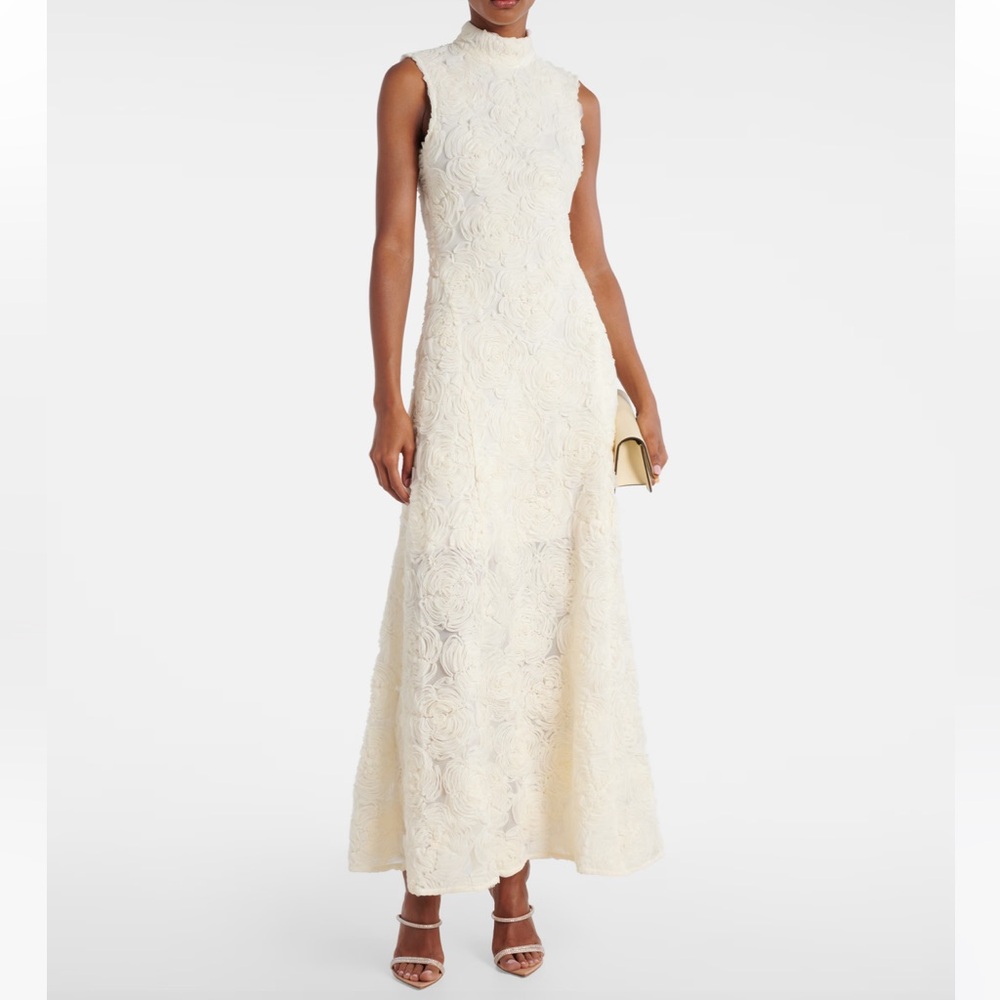 Rotate Floral Mesh Maxi Dress